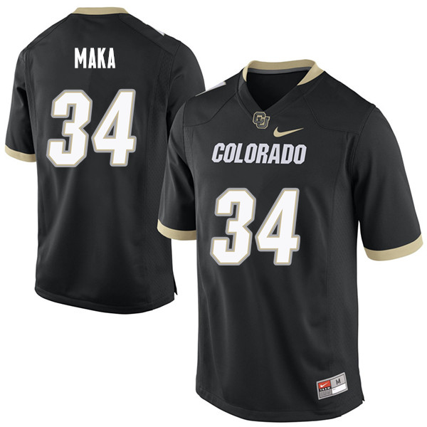 Men #34 Pookie Maka Colorado Buffaloes College Football Jerseys Sale-Black